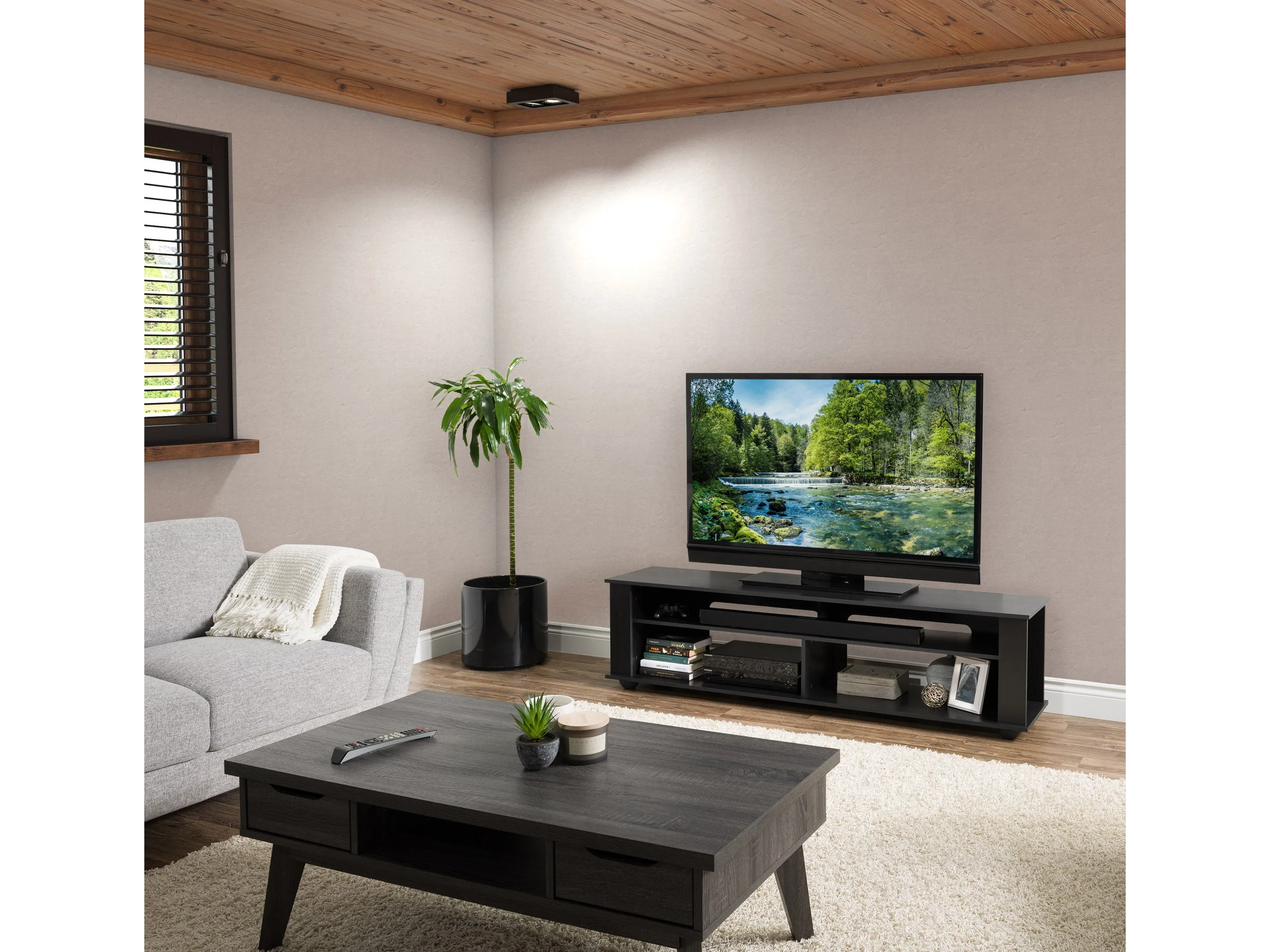 TV Stand Black, TVs up to 85"