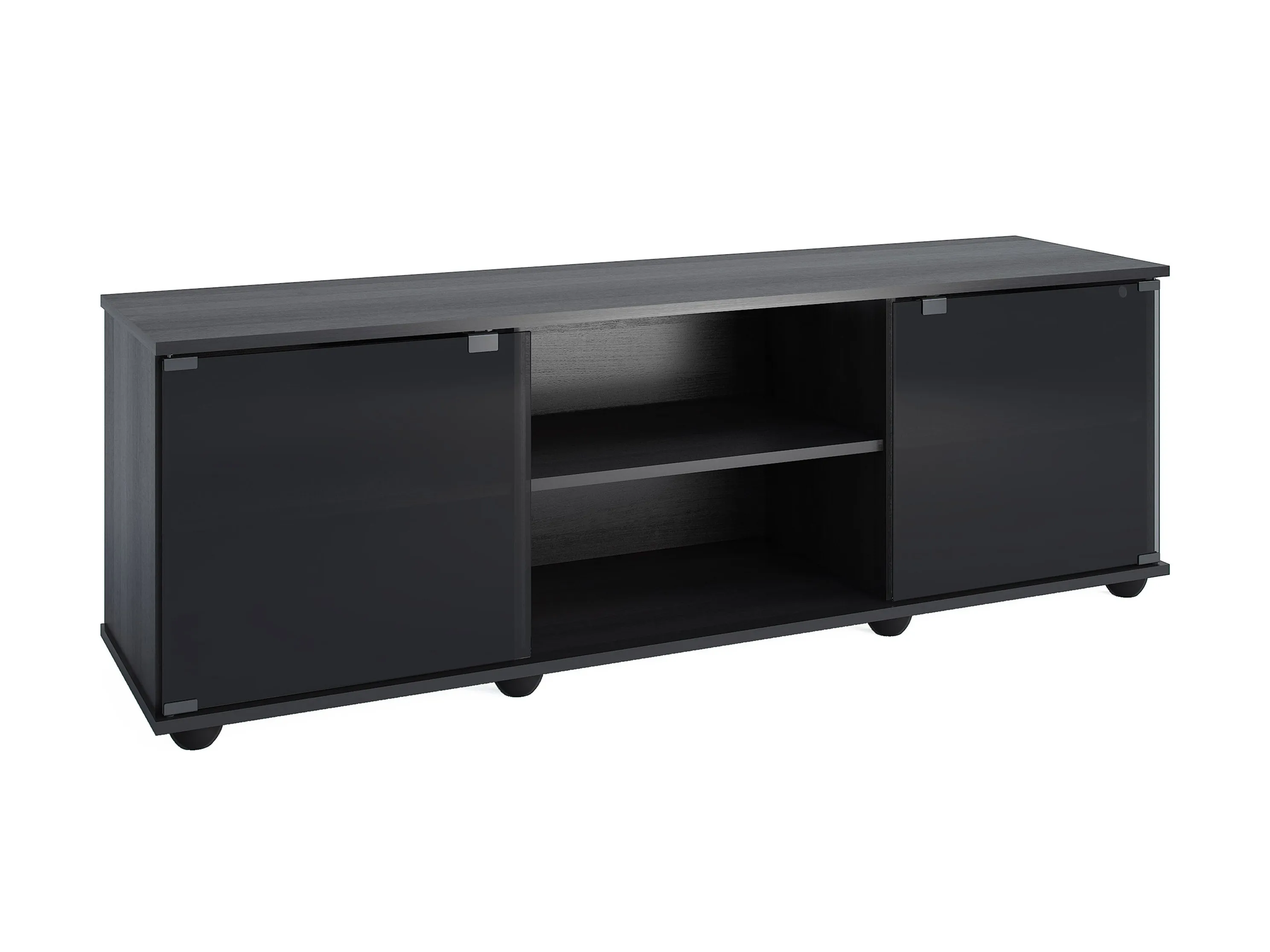 TV Stand with Glass Doors, TVs up to 75"