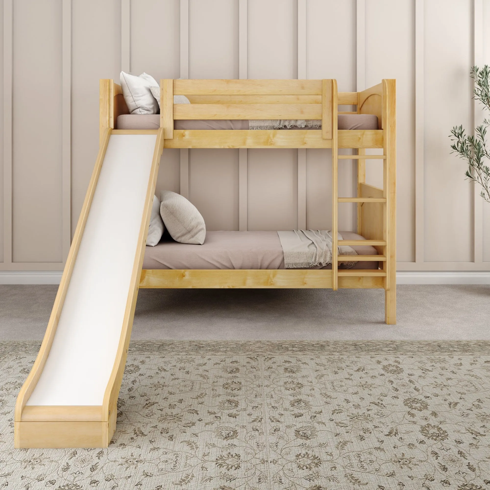 Twin Medium Bunk Bed with Ladder and Slide