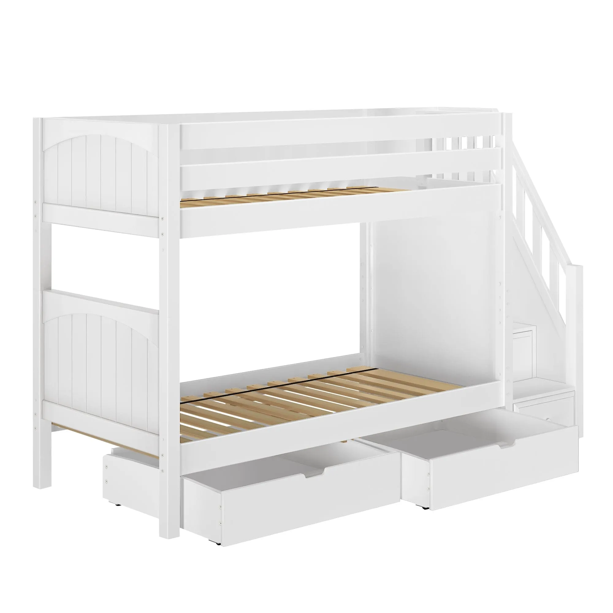 Twin Medium Bunk Bed with Stairs and Underbed Storage Drawer