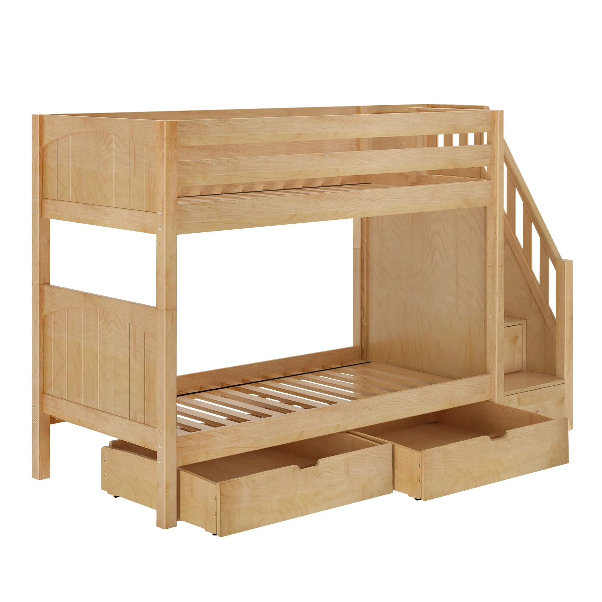 Twin Medium Bunk Bed with Stairs and Underbed Storage Drawer