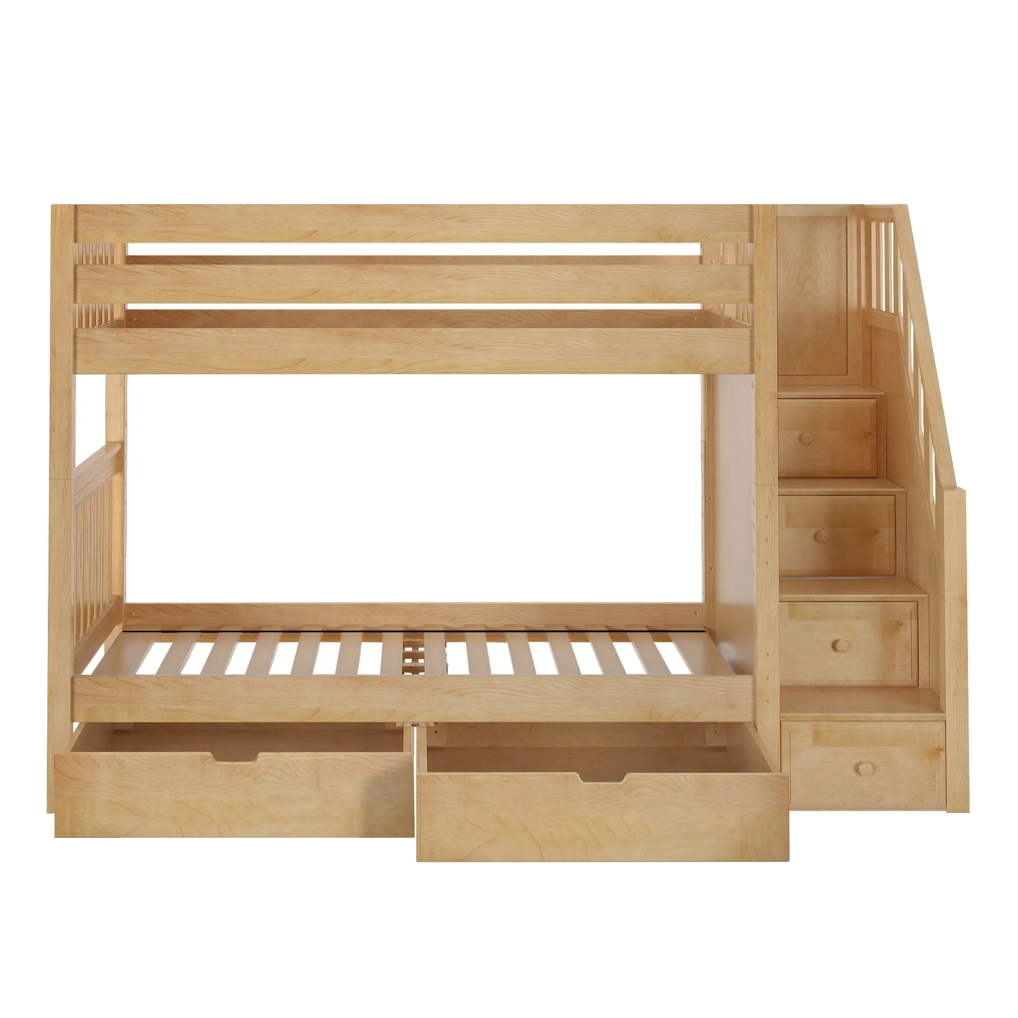 Twin Medium Bunk Bed with Stairs and Underbed Storage Drawer