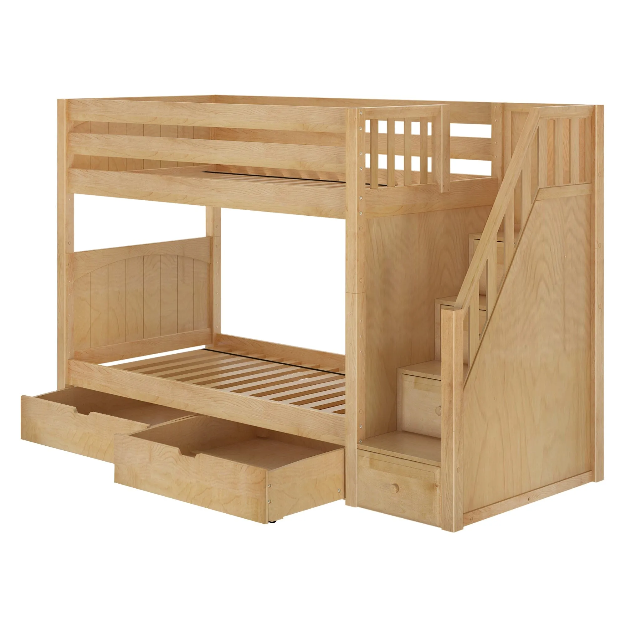 Twin Medium Bunk Bed with Stairs and Underbed Storage Drawer