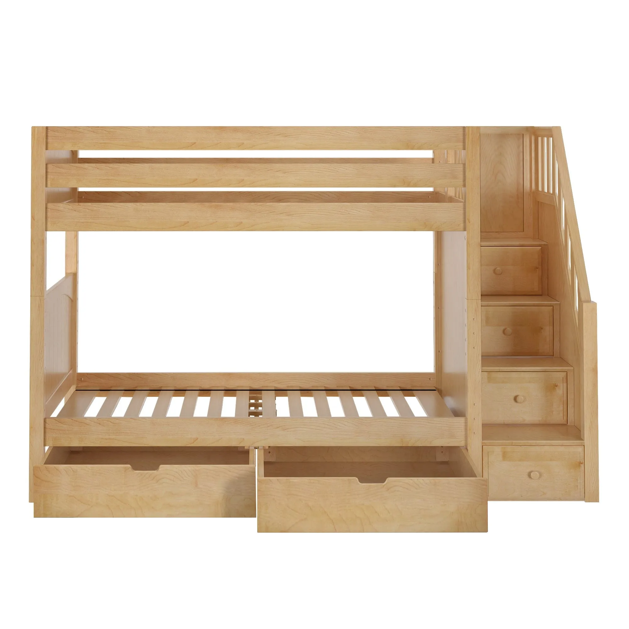 Twin Medium Bunk Bed with Stairs and Underbed Storage Drawer