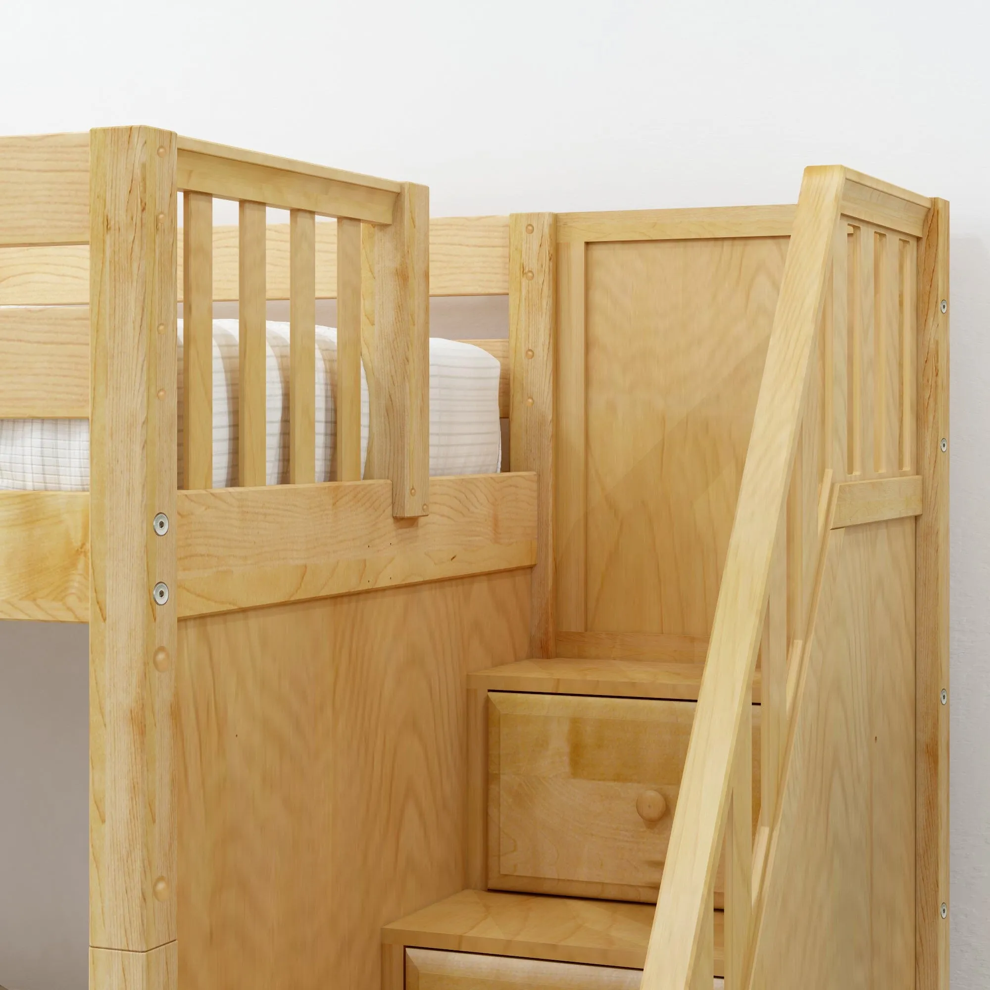 Twin XL Medium Bunk Bed with Stairs