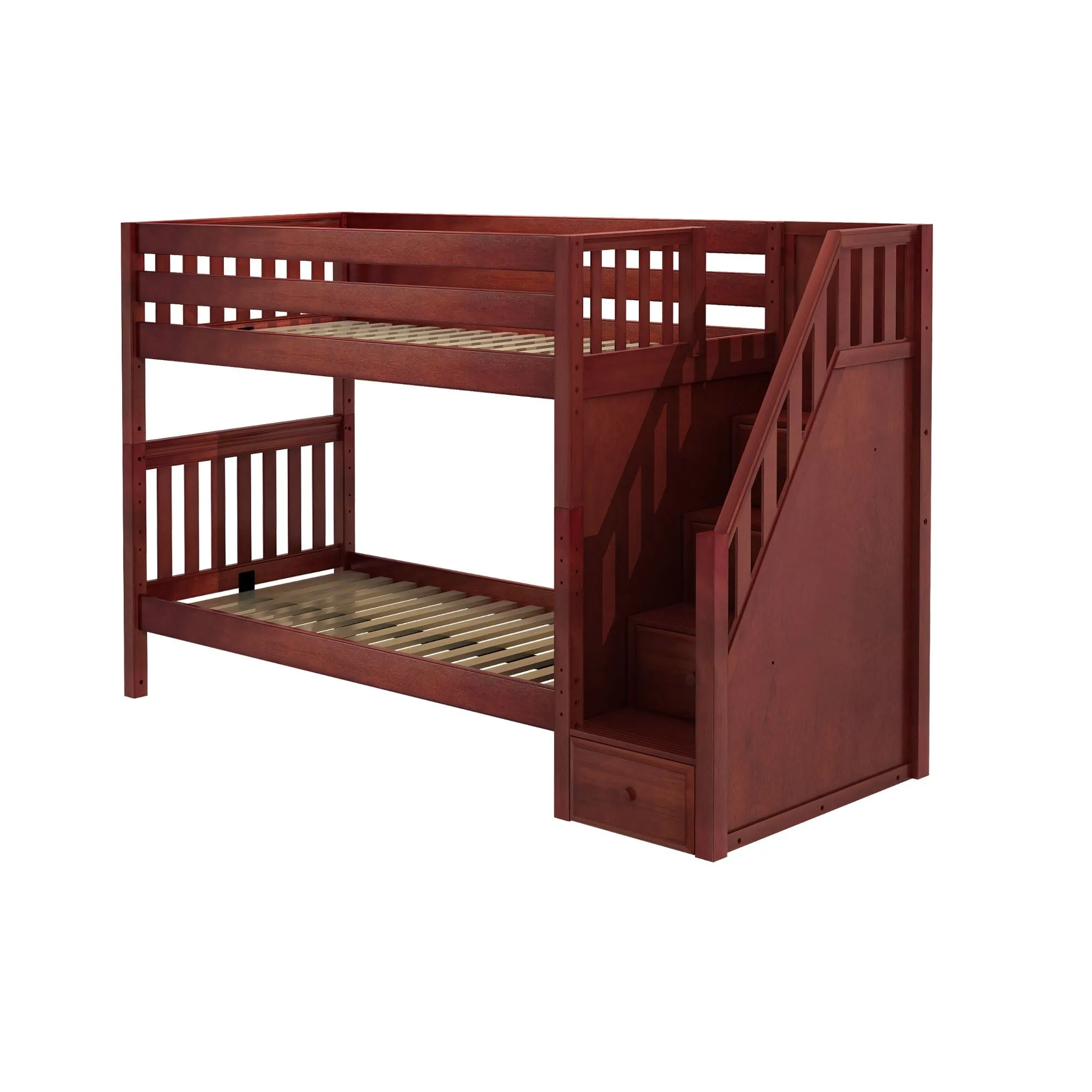 Twin XL Medium Bunk Bed with Stairs