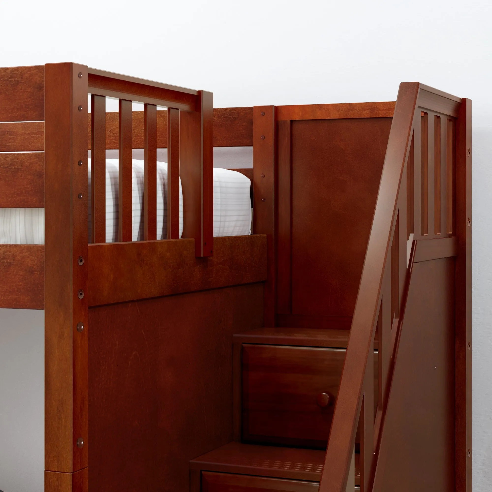 Twin XL Medium Bunk Bed with Stairs