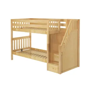 Twin XL Medium Bunk Bed with Stairs