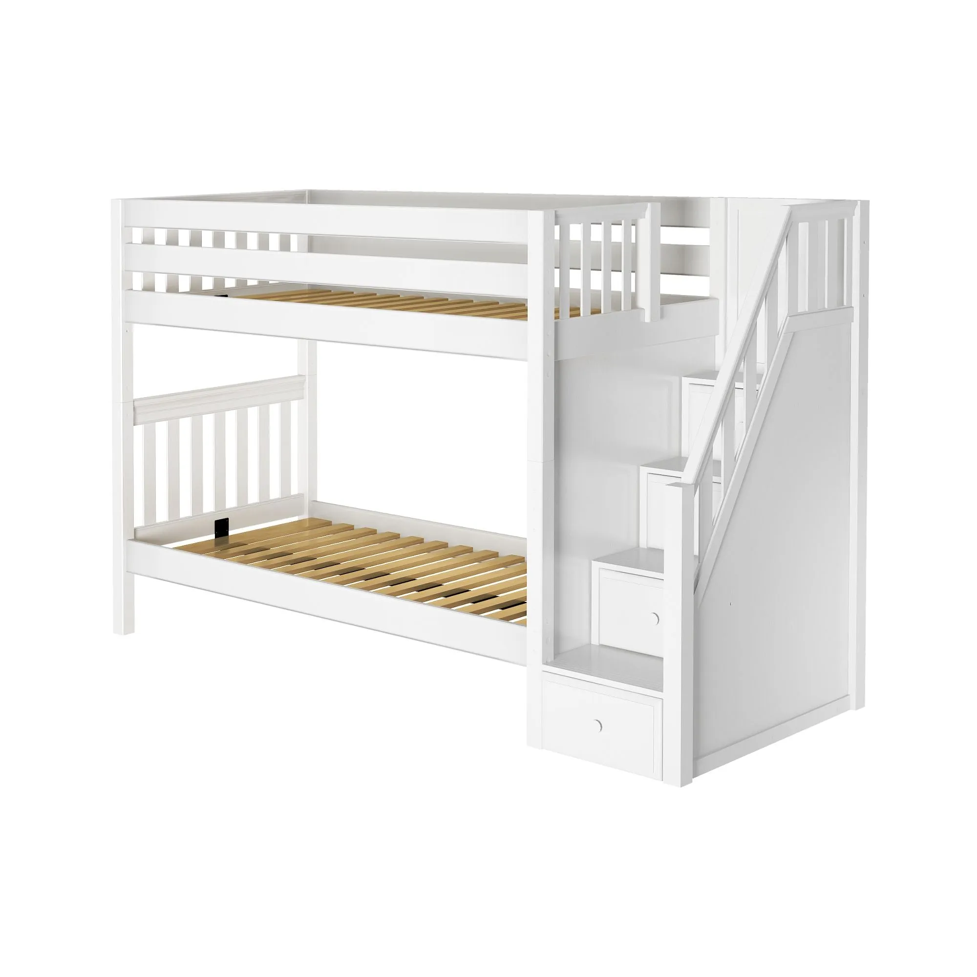 Twin XL Medium Bunk Bed with Stairs