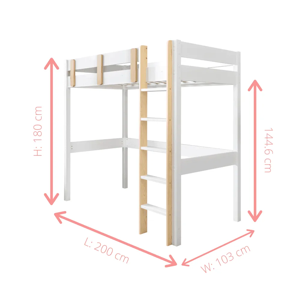 Una Highsleeper Cabin Bed in Classic White