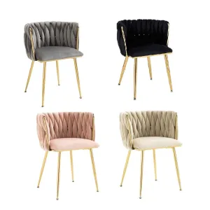 Upholstered Dining Chair Velvet Modern Chair Accent Chair Living Room Set of 2