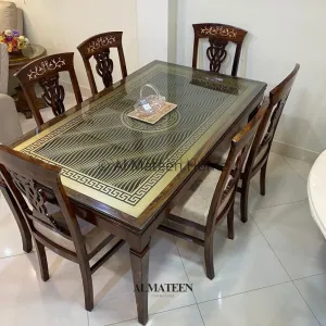 Villa Sheesham Wood Dining Table Set with 6 Chairs