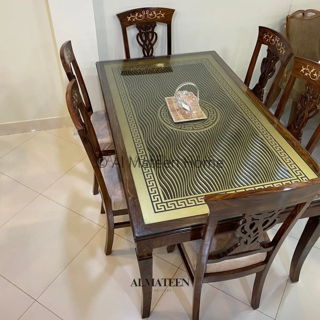 Villa Sheesham Wood Dining Table Set with 6 Chairs