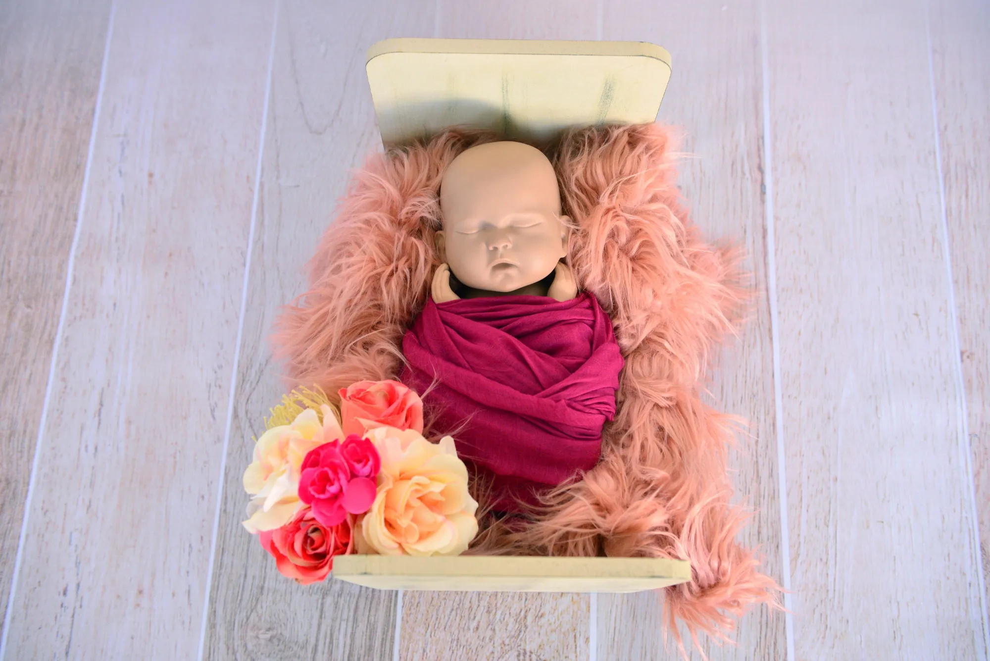 Vintage Crib - Straight - Light Blue Printed Side