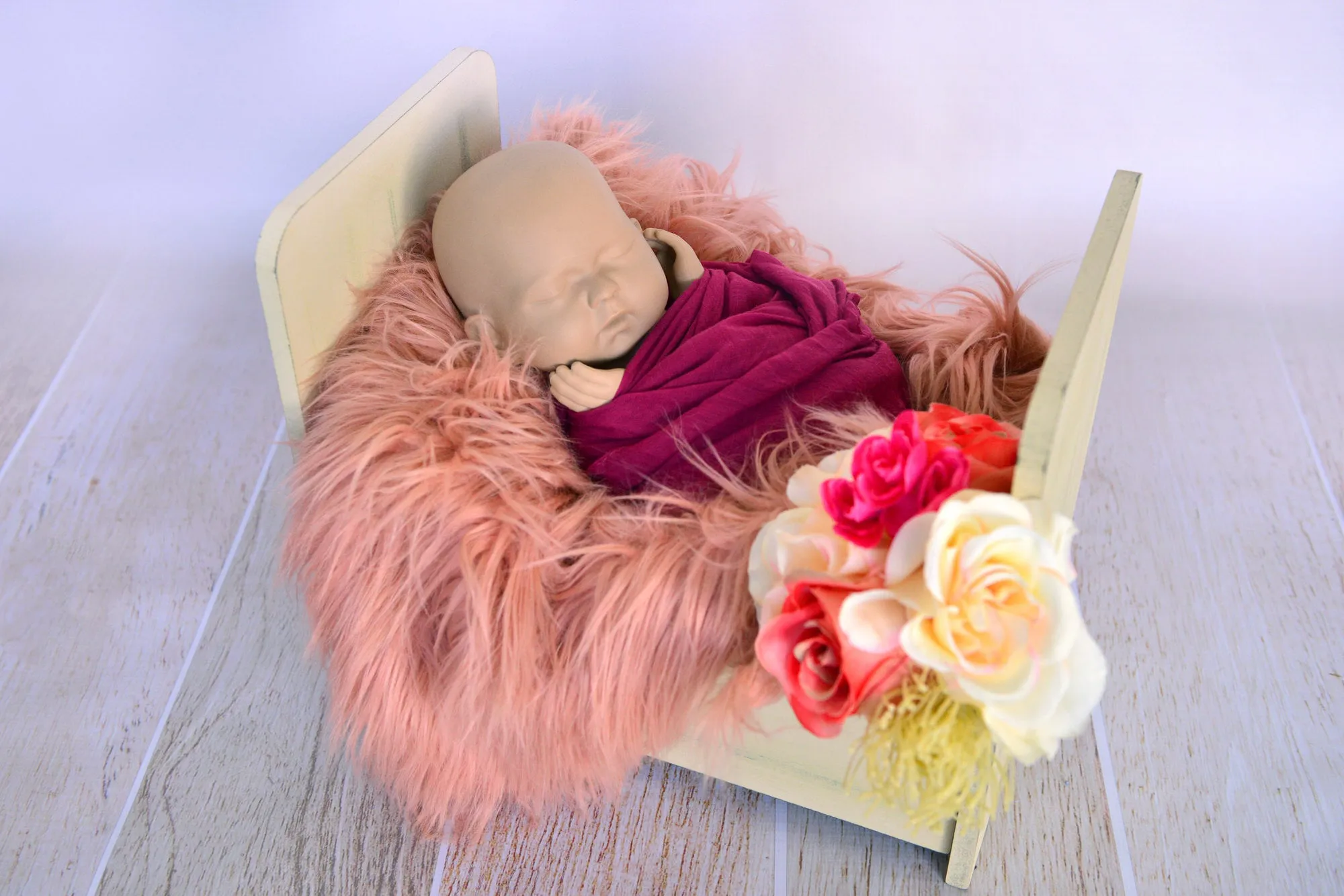 Vintage Crib - Straight - Light Blue Printed Side