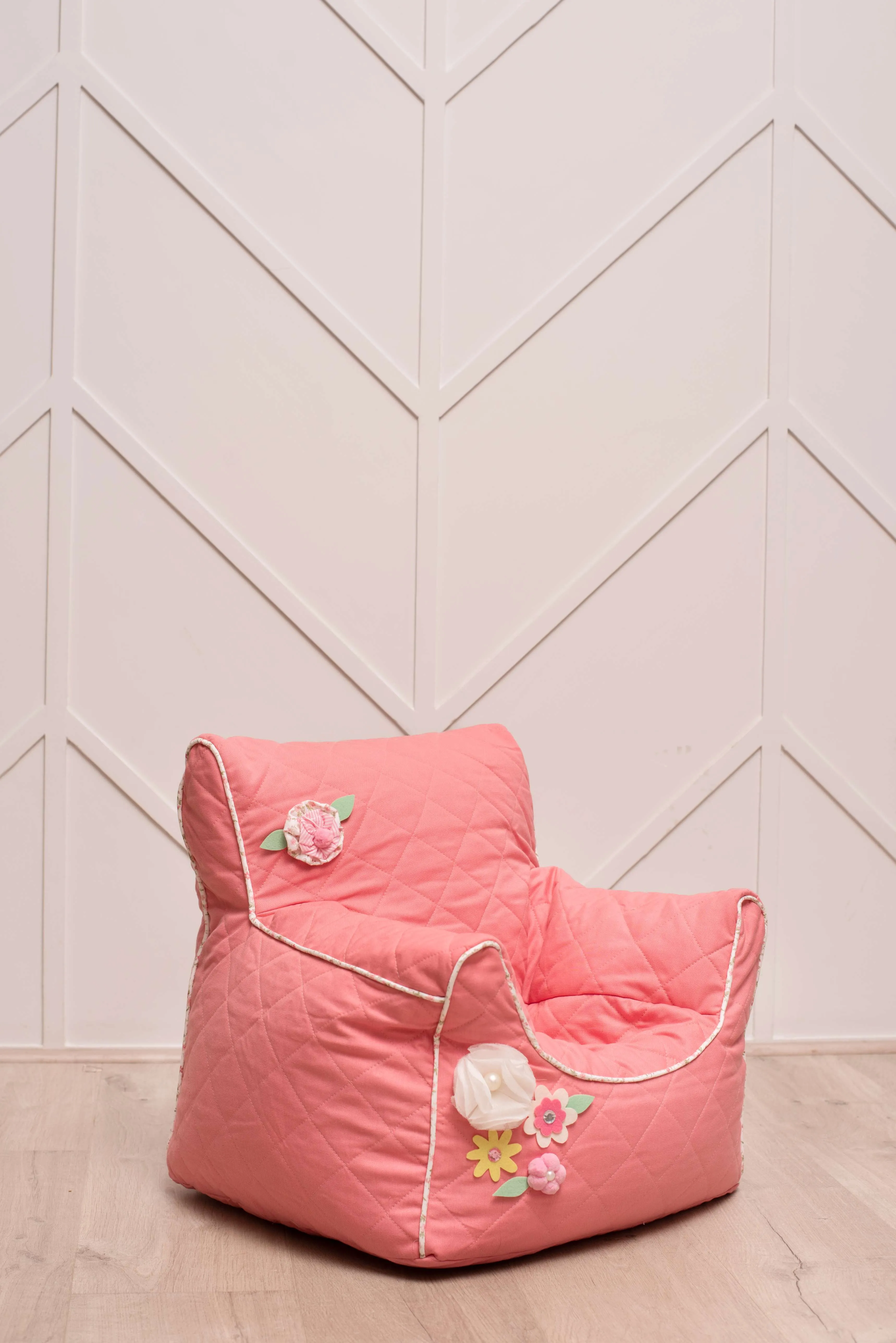 VINTAGE  QUILTED - BEAN CHAIR COVER