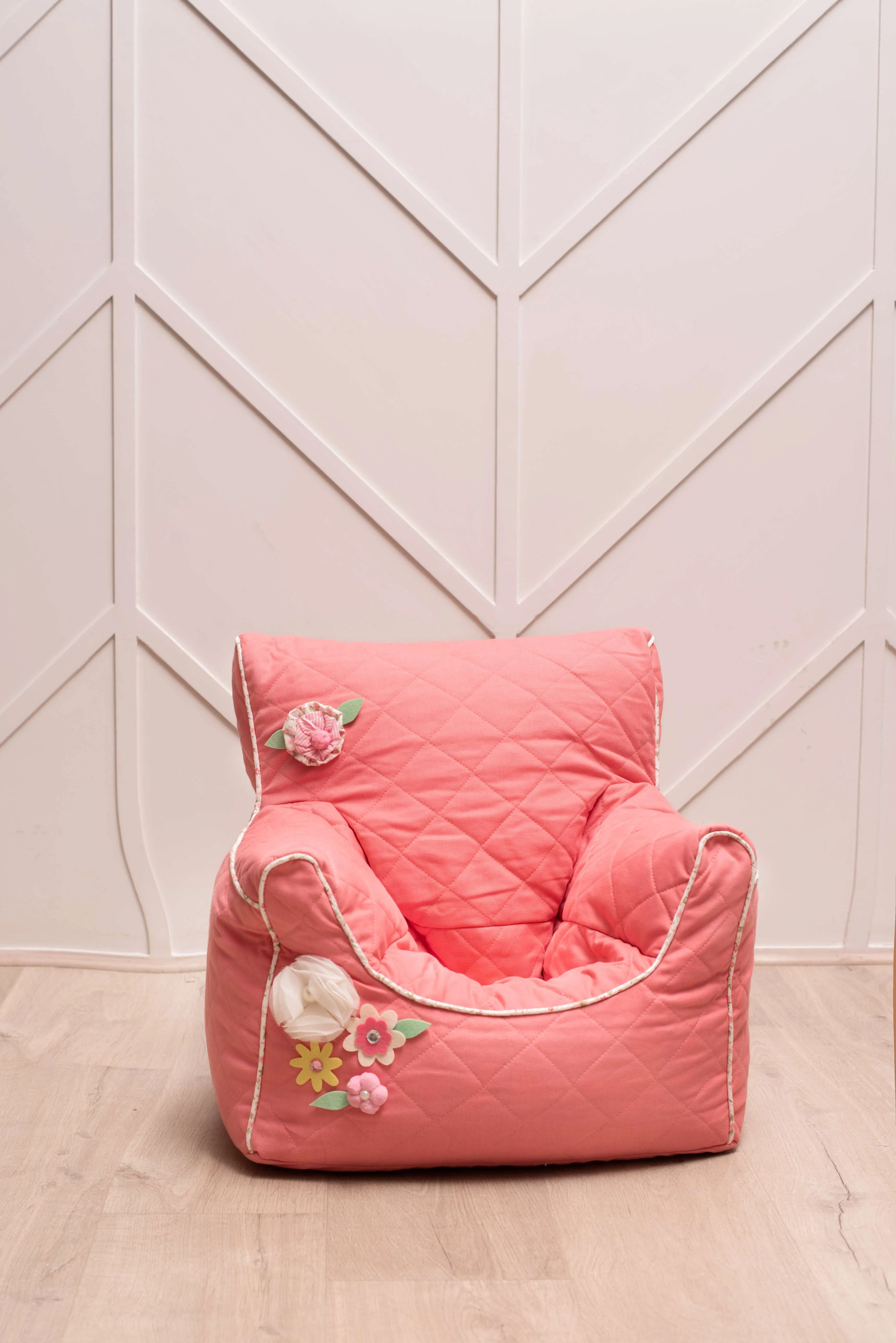 VINTAGE  QUILTED - BEAN CHAIR COVER