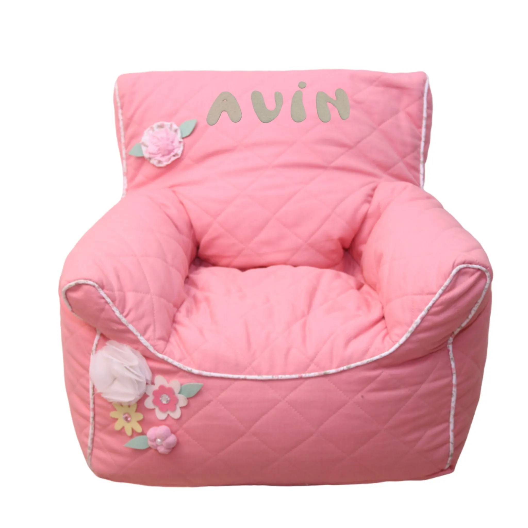 VINTAGE  QUILTED - BEAN CHAIR COVER