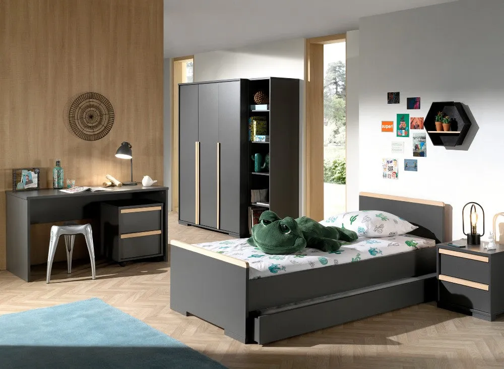 Vipack - London Single Bed - Grey