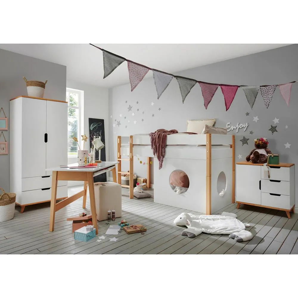 White Mid Sleeper with Hut by Infans
