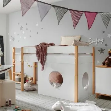White Mid Sleeper with Hut by Infans